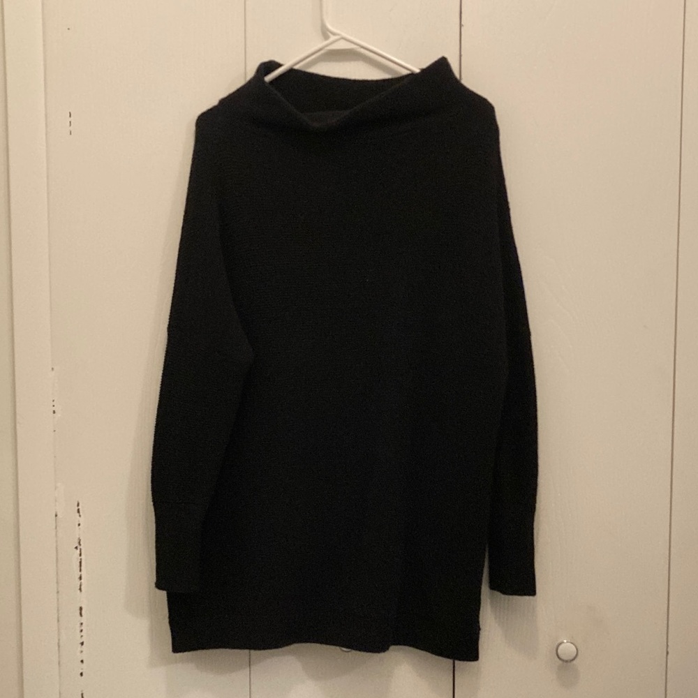 Free People Black Cowl Neck Sweater